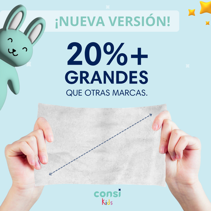 Toallitas Húmedas Consi Kids Desechables en Inodoro | 12 Paquetes
